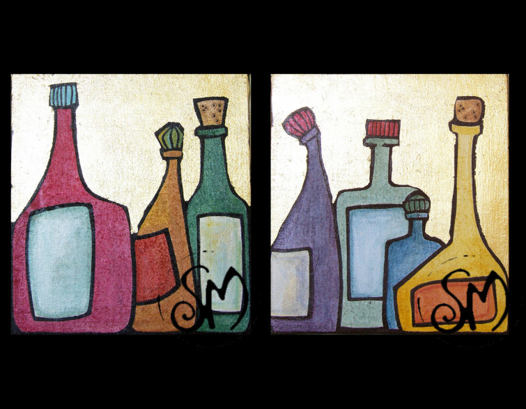 Sara Marcon bottiglie colorate